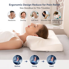 Cervical Memory Foam Pillow, Certipur-Us Certification, for Side Back & Stomach Sleepers bedroom