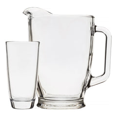 7-Piece Clear Glass Pitcher and Drinkware Tumbler Set