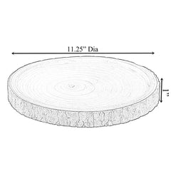 Natural Wooden Bark round Slice 12 In. Tray, Rustic Table Charger Centerpiece