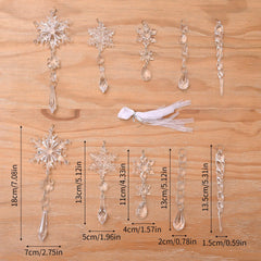 10 PCs Acrylic Snow Strip Pendants