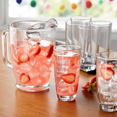 7-Piece Clear Glass Pitcher and Drinkware Tumbler Set