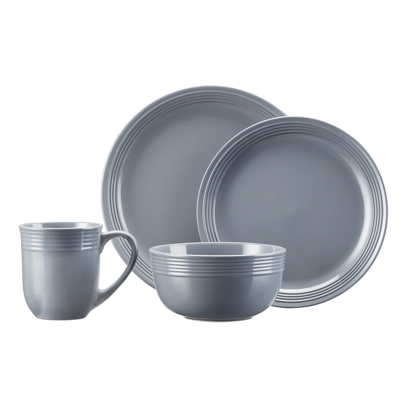 Chiara 16-Piece Stoneware Gray Dinnerware Set