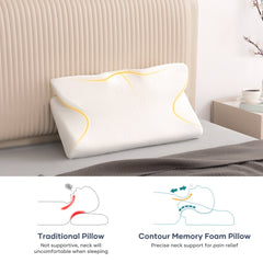 Cervical Memory Foam Pillow, Certipur-Us Certification, for Side Back & Stomach Sleepers bedroom