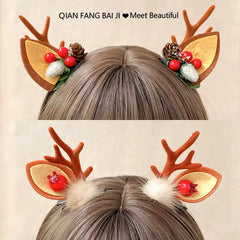 2-Pack Cute Reindeer Ears Hair Clips