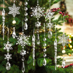 10 PCs Acrylic Snow Strip Pendants